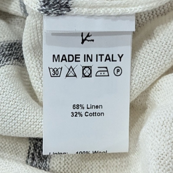 Mens Isaia Linen/Cotton Striped Crewneck Sweater Red Multi - Picture 5 of 5